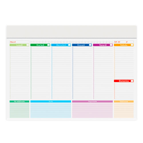 Planning Settimanale Rainbow A4